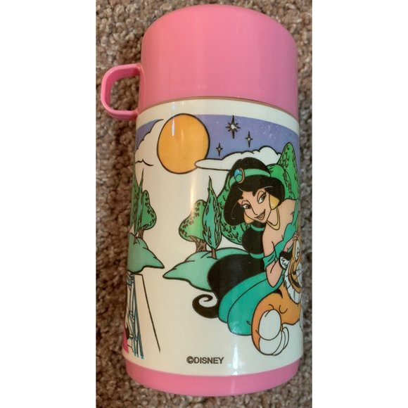 Vintage 1992 DISNEY Aladdin Jasmine Lotus Flower Lunch Box Kit W/ Thermos NWT - Picture 6 of 12